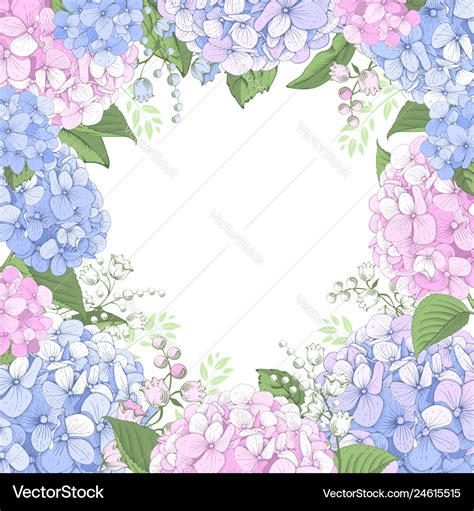 Floral Frame With Hydrangea Flowers Royalty Free Vector