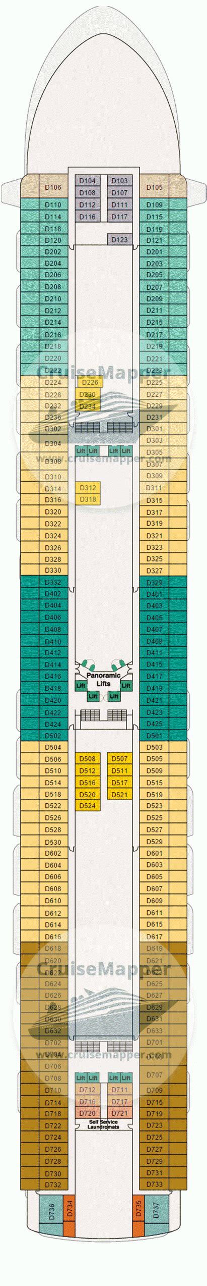 Emerald Princess deck 9 plan | CruiseMapper