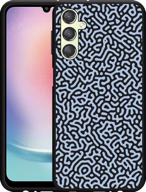 Cazy Hoesje Zwart Geschikt Voor Samsung Galaxy A G Blauwe Doodle Bol