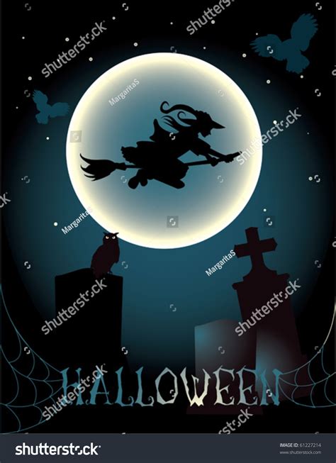 Witchs Silhouette Halloween Stock Vector (Royalty Free) 61227214 ...