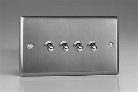 Varilight Classic Brushed Steel Gang A Or Way Toggle Switch