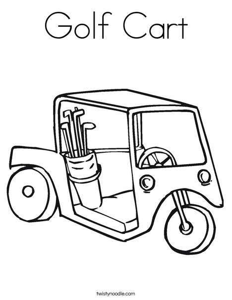 Golf Cart Coloring Page - Twisty Noodle