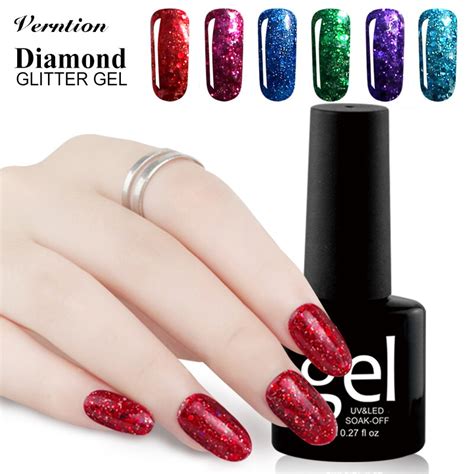 Verntion 3D Diamond Glitter UV Nail Gel Polish Soak Off Long Lasting 20