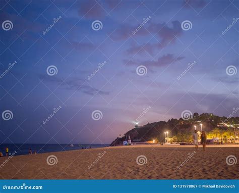 Evening Time on the Beach in Calella. Calella De Palafrugell Night ...