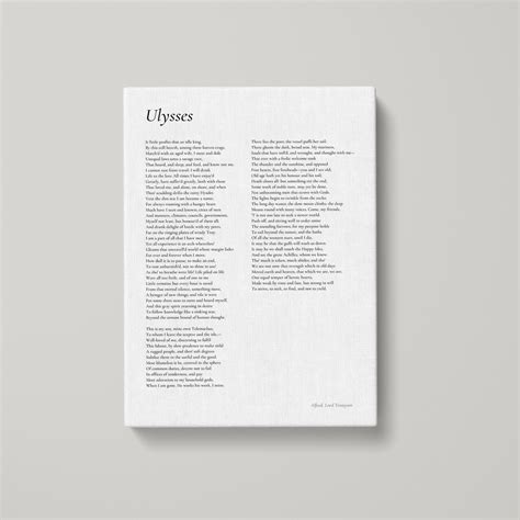Ulysses by Alfred Lord Tennyson Poem Canvas Print Poetry - Etsy