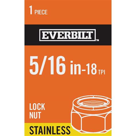 Everbilt 516 In 18 Stainless Steel Nylon Lock Nut 800141 The Home Depot