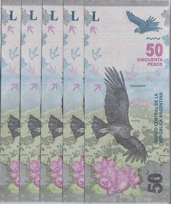 Argentina 50 Pesos 2018 Mixed Suffix P 363 UNC Lot 5 Pcs EBay