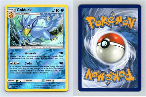 Golduck Sun Moon Team Up Uncommon Reverse Holo Pokemon