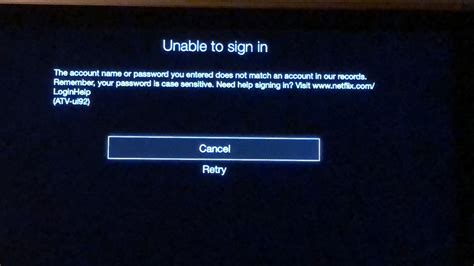 Netflix Error ATV-ui92 - Apple Community