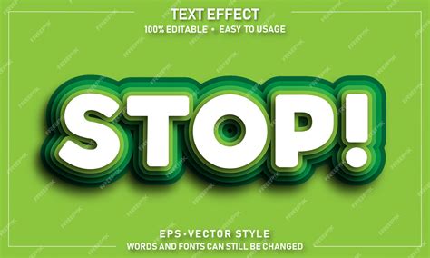 Premium Vector Editable Stop Text Effect