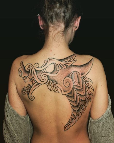 Nordic Dragon Back Tattoo by Colin Dale: TattooNOW