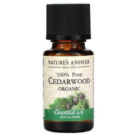 Nature S Answer 100 Pure Organic Essential Oil Cedarwood 0 5 Fl Oz 15 Ml