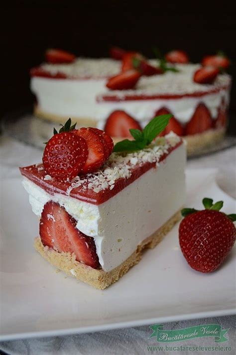 Cheesecake Fara Coacere Cu Capsuni O Prajitura Foarte Buna Ce O