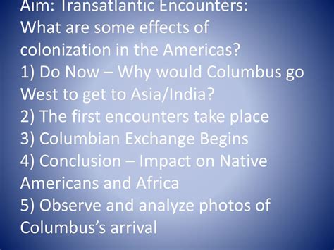 Aim Transatlantic Encounters What Are Some Effects Of Colonization In