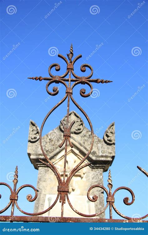 Tombstone At A French Cemetery Stock Photo Image Of Iron France