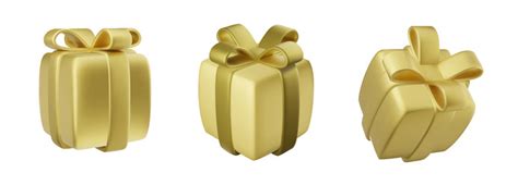 D Realistic Gift Boxes With Gold Ribbon Bow Vector Image