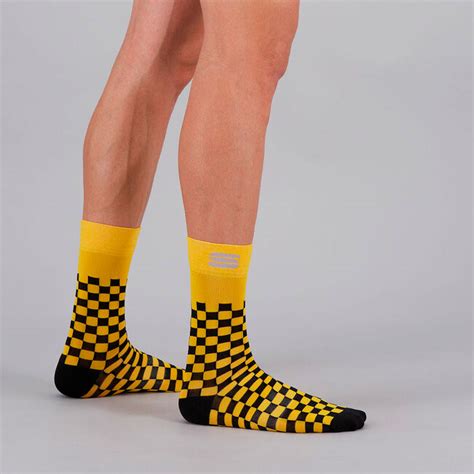 Sportful Socks Checkmate Yellow Black Hombre Bella In Sella Cycling