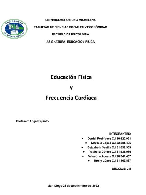 Educacion Fisica Y Frecuencia Cardiaca Pdf Legumbres Ritmo Cardiaco