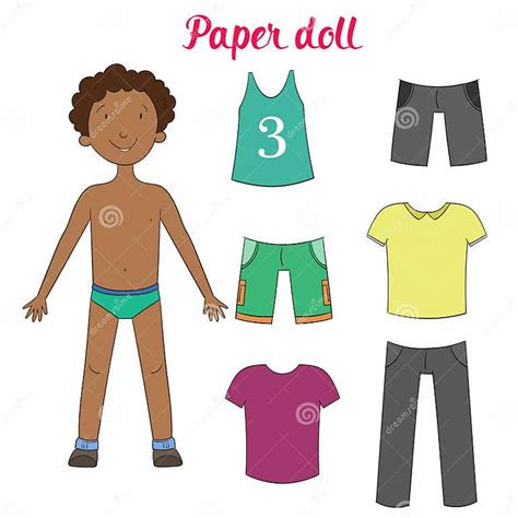 Menino Da Boneca E Ilustração De Papel Do Vetor Da Roupa Ilustração Do Vetor Ilustração De