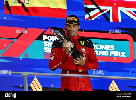 Singapore Singapore 17th Sep 2023 Race Winner Carlos Sainz Jr Esp