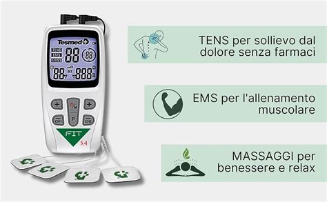 TESMED Fit 5 4 Elettrostimolatore Muscolare Per EMS TENS Massaggio