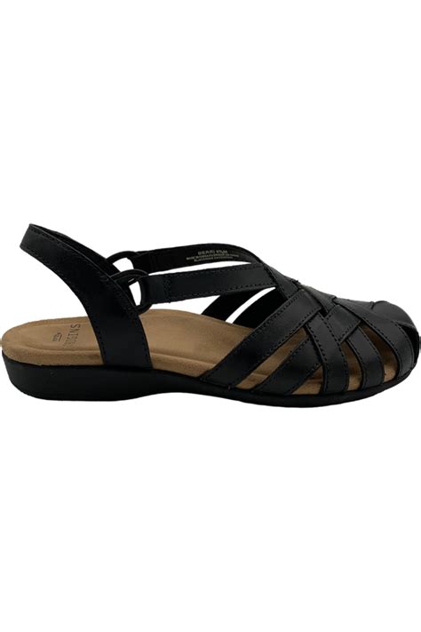 Earth Origins Leather Fisherman Sandals Berri Black | Jender