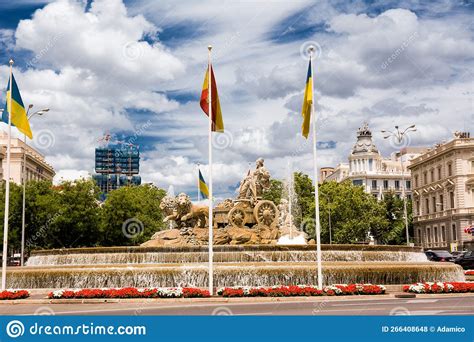 Cibeles Fountain At Plaza De Cibeles In Madrid Editorial Stock Photo