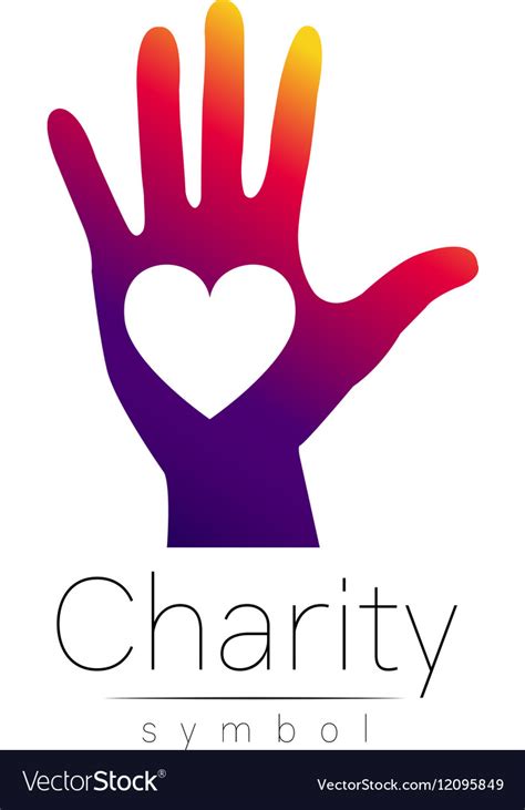 Symbol of charity sign hand Royalty Free Vector Image