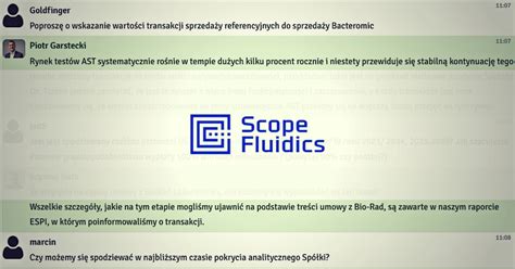 Relacja Czatu Z Zarz Dem Scope Fluidics Przyspieszamy Rozw J Naszych