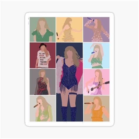 An Image Of A Woman In Different Outfits Sticker