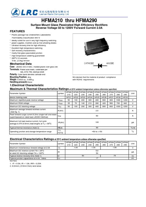 HFMA250 DataSheet LRC