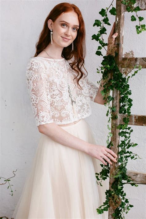 Wedding Top Lace, Wedding Separates Top, Ivory Off White Lace Top ...