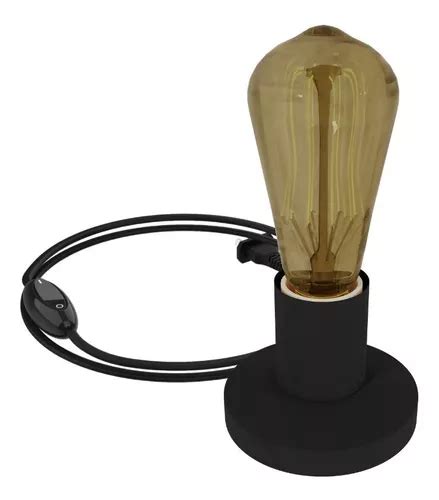 Lampara Mesa De Luz Velador Mini Simple Led Escritorio Negro