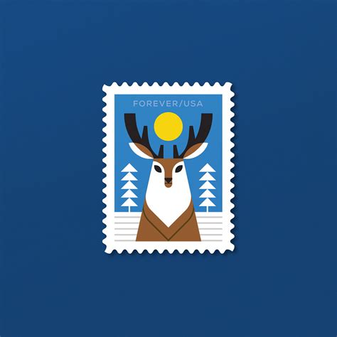 Winter Woodland Animals Stamps on Behance