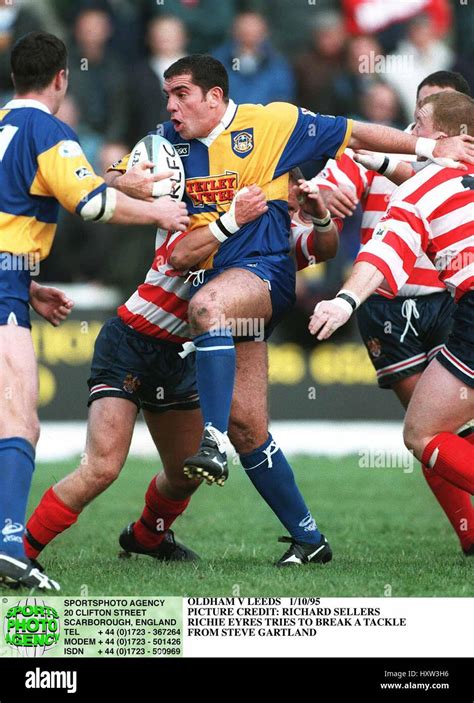 Eyres Gary Lord And Iyan Green Oldham V Leeds Rlfc 02 October 1995 Stock