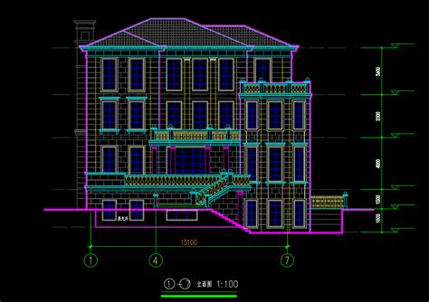 三层别墅建筑施工图（含效果图）免费下载 别墅图纸 土木工程网