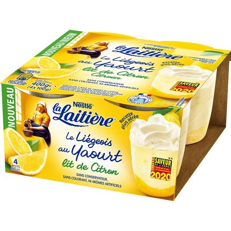 La Laitiere Le Li Geois Au Yaourt Sur Lit De Citron X G Pas Cher