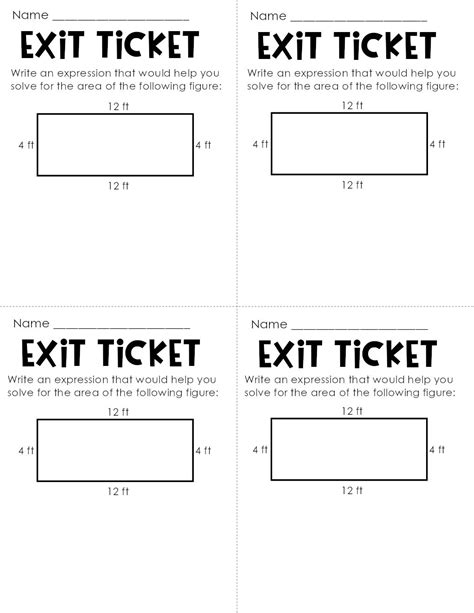 Area And Perimeter Formulas Exit Tickets Minds In Bloom Unlimited