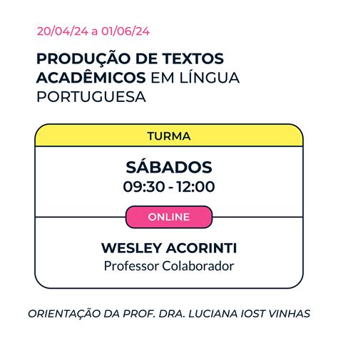 Inscrições abertas para o curso Produção de Textos Acadêmicos em Língua