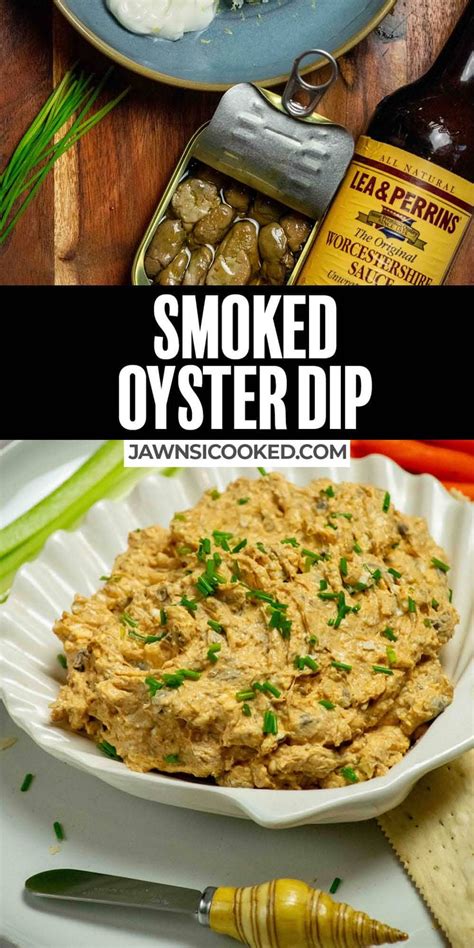 This Easy No Bake Smoked Oyster Dip made with canned oysters, cream cheese, aromatics and spices ...