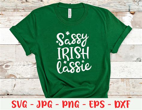 Sassy Irish Lassie St Patricks Day Women Girls Shamrock Svg Etsy