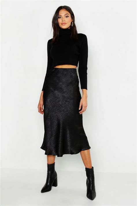 Tall Bias Cut Satin Wrap Midi Skirt Boohoo