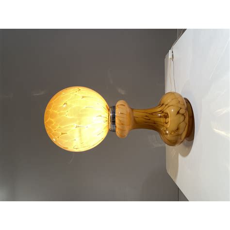 Lampada Da Tavolo Vintage In Vetro Giallo Di Murano Di Carlo Nason Per