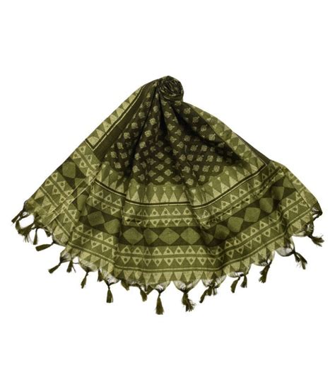 Traditions Bazaar Green Bhagalpuri Silk Block Printed Dupatta Price In