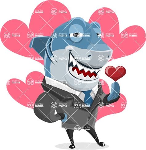 Shark Businessman Cartoon Vector Character Set Shape 5 Graphicmama