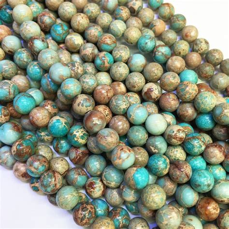 Blue Imperial Jasper Beads Sea Sediment Jasper Beads Round Etsy