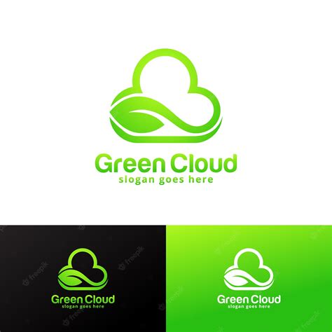 Premium Vector | Green cloud logo design template