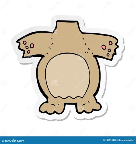 Sticker Of A Cartoon Teddy Bear Body Stock Vector Illustration Of