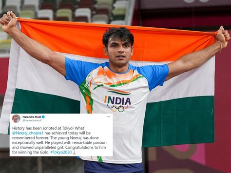 Neeraj Gold Medal Tweets Pm Modi And Others Salute Neeraj Chopra As