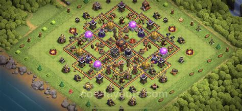 Best Anti 2 Stars Base Th10 With Link Anti Air Dragon Town Hall Level 10 Base Copy 253